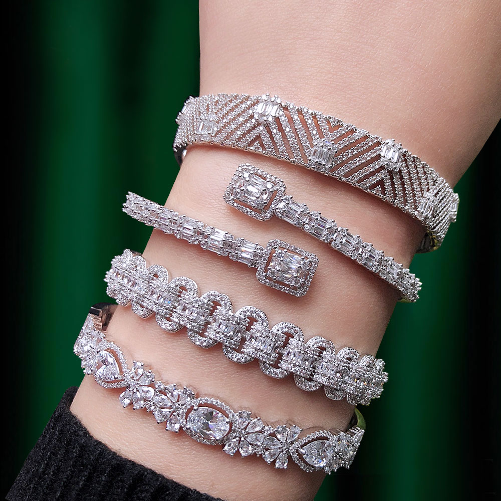 Trendy Luxury Stackable Bangle Cuff For Women Wedding Full Cubic Zircon Crystal CZ Dubai Bracelet Party Jewelry2019
Trendy Luxury Stackable Bangle Cuff For Women Wedding Full Cubic Zircon Crystal CZ Dubai Bracelet Party Jewelry2019
