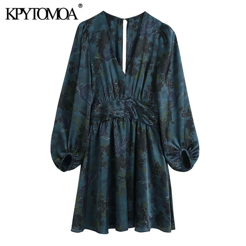 KPYTOMOA Women 2021 Chic Fashion With Draped Waist Print Mini Dress Vintage V Neck Long Sleeve Female Dresses Vestidos Mujer, As picture
KPYTOMOA Women 2021 Chic Fashion With Draped Waist Print Mini Dress Vintage V Neck Long Sleeve Female Dresses Vestidos Mujer, As picture