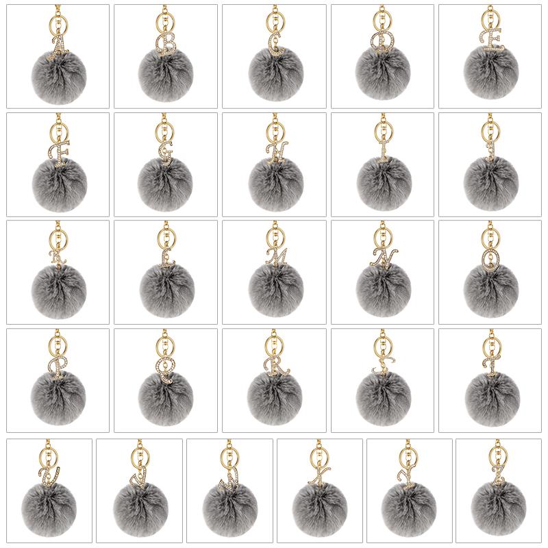 Keychains Fashion Grey Pompom Letter Keychain Golden English Alphabet Key Chain With Plush Ball Car Handbag Pendant Ornaments Small Gift
Keychains Fashion Grey Pompom Letter Keychain Golden English Alphabet Key Chain With Plush Ball Car Handbag Pendant Ornaments Small Gift