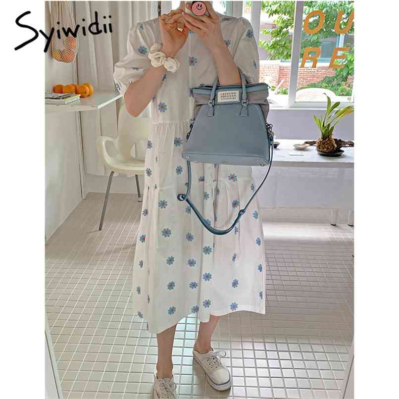 Floral Embroidery Dress Women Loose Plus Size Summer Cotton Korean es Party Boho Midi White Blue M-2XL 210607
Floral Embroidery Dress Women Loose Plus Size Summer Cotton Korean es Party Boho Midi White Blue M-2XL 210607