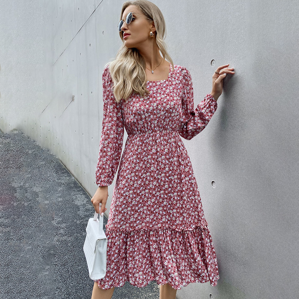 2021spring long sleeve floral midi woman dress 2021 summer fashion square collar ruffles black dresses for women casual vestidos, Black;gray
2021spring long sleeve floral midi woman dress 2021 summer fashion square collar ruffles black dresses for women casual vestidos, Black;gray