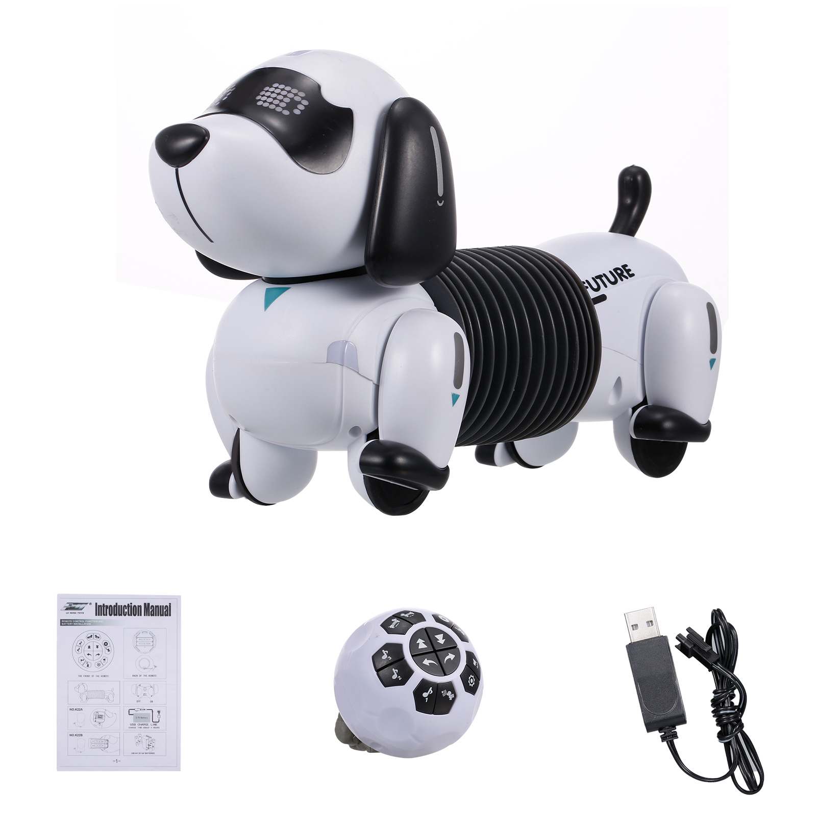 Electronics RobotsLE NENG TOYS K22 RC Robot Dog RC Robotic Stunt Puppy Electronic Pet Programmable Robot with Sound for Kids RC