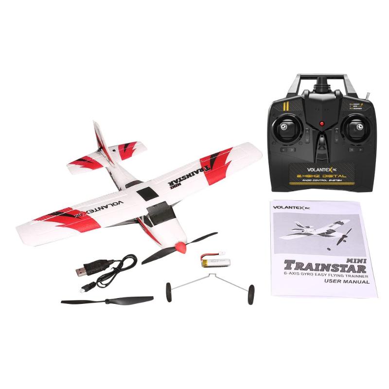 Drones VOLANTEX V761-1 2.4Ghz 3CH Mini Trainstar 6-Axis Remote Control RC Airplane Fixed Wing Drone Plane RTF For Kids Gift Present