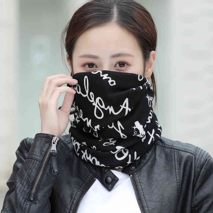 Hats Caps Double Layer Smiling Face Love Letter Headscarf Hat Multifunctional Cover Head and Month Cap