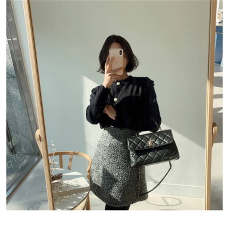 Autumn Korean Knitted Cardigans Tops Women Long Sleeve Pearl Buttons Single-breasted Ruffles Vintage Elegant Sweaters Femme 210514