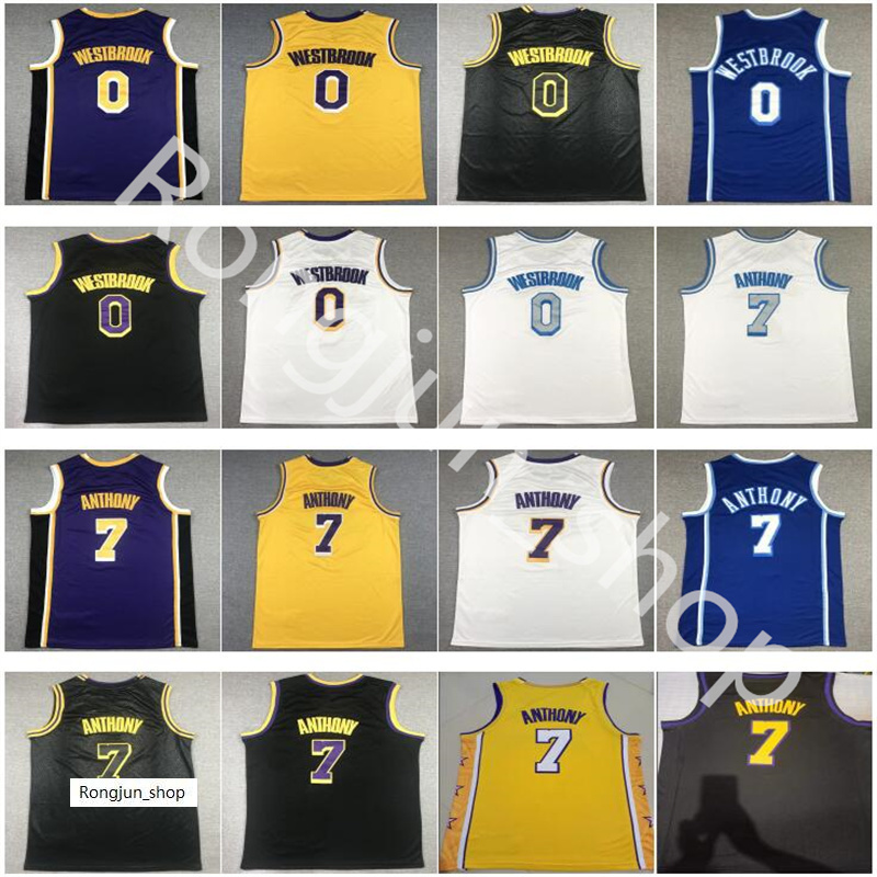 2021 LosAngelesLakersMens Basketball Jerseys Carmelo Anthony 7 Russell Westbrook 0 Blue White Yellow Purple Black 6 James, As picture
2021 LosAngelesLakersMens Basketball Jerseys Carmelo Anthony 7 Russell Westbrook 0 Blue White Yellow Purple Black 6 James, As picture