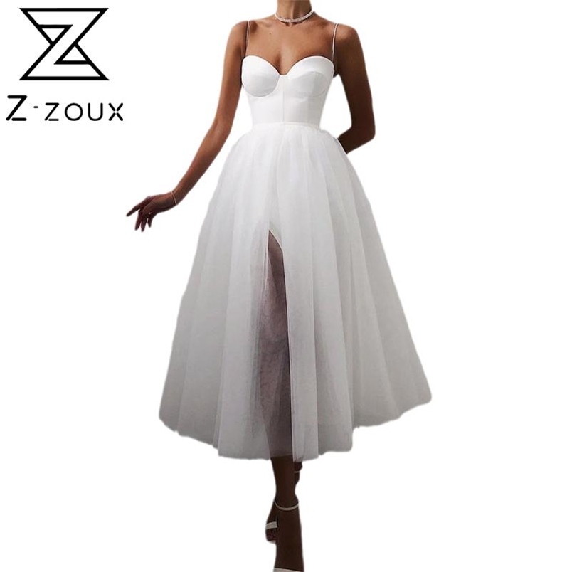 Women Dress Temperament Mesh Party es Sleeveless Backless Sexy Summer es High Waist Split Plus Size 210513