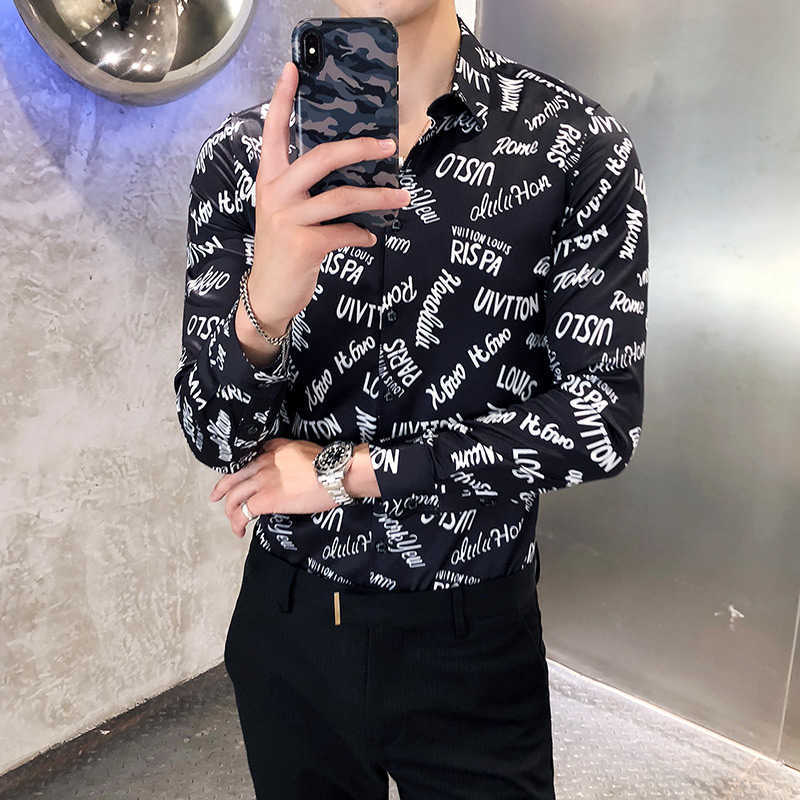 Fashion Letters Print Men Shirt Long Sleeve Casual Slim Fit Business Dress Shirts High Quality Streetwear Social Blouse Camisa 210527, Red
Fashion Letters Print Men Shirt Long Sleeve Casual Slim Fit Business Dress Shirts High Quality Streetwear Social Blouse Camisa 210527, Red