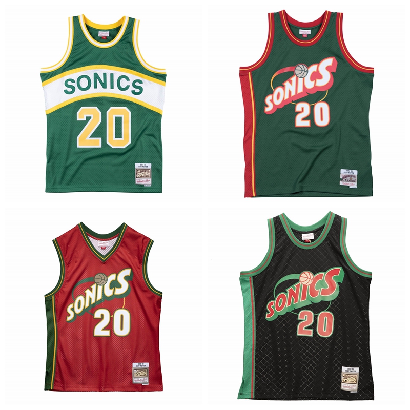 MEN Swingman Jersey Seattle SuperSonics Road 1994 Gary Payton, Black;red