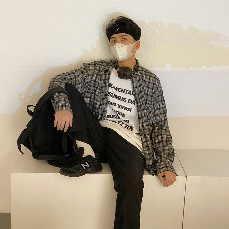 IEFB Men's Casual Plaid Shirt Korean Fashion Long Sleeve Blouse Tops Vintage Spring Single Breast Clothes 9Y6228 210524