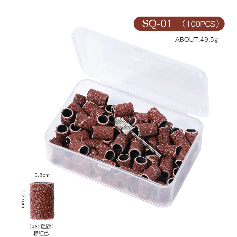 100/125pcs Repalceable nail Sanding Bands #80 #120 #180 Zebra Sand Ring Bit for Manicure Pedicure nails files Drill Machine supply NAD031