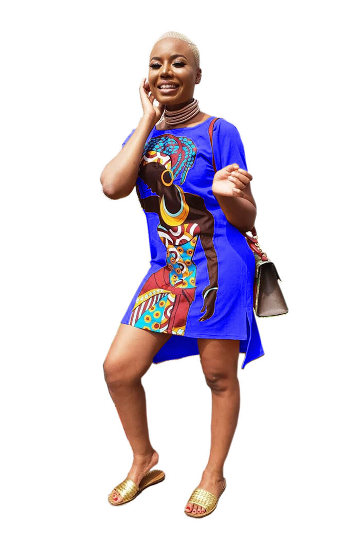 Slip African Girl Print Dress Multicolor Optional Womens Casual Dress Set Head Round Neck TShirt Dress X0320, Packing bag
Slip African Girl Print Dress Multicolor Optional Womens Casual Dress Set Head Round Neck TShirt Dress X0320, Packing bag