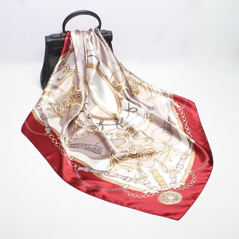 Scarves 2021 90x90 Gemstone Chain Multipurpose Women Silk Twill Scarf Satin Square Tie Hairband Ladies Foulard Femme Towel Bufanda Shawl
Scarves 2021 90x90 Gemstone Chain Multipurpose Women Silk Twill Scarf Satin Square Tie Hairband Ladies Foulard Femme Towel Bufanda Shawl
