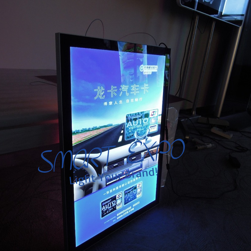 Magnetic Suction Poster Picture Frame Advertising Display Light Box for Ad Promotion with Wooden Case Packing (40*60cm)