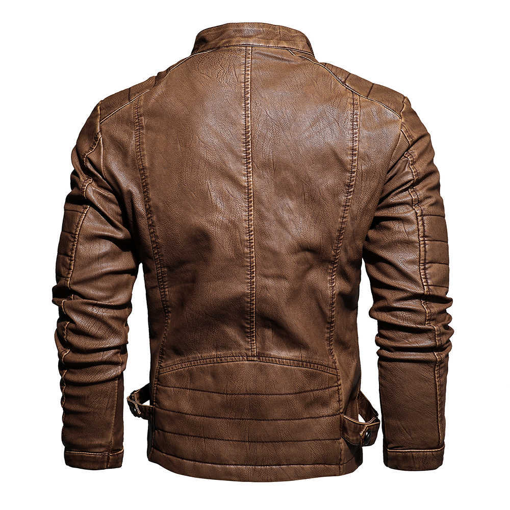 Men Military PU Jacket Men's Casual Leather Motorcycle Jacket Male Vintage Slim Bomber Anti-Leather Coat Outerwear Man 211018