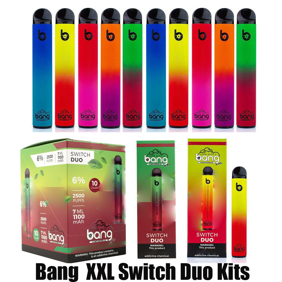 Bang XXL Switch Duo Disposable E-cigarettes Device Kit 2500 Puffs 1100mAh Battery 7ml Prefilled Pod Cartridge 2in1 Stick Vape Pen Vs Bar Plus Xtra
Bang XXL Switch Duo Disposable E-cigarettes Device Kit 2500 Puffs 1100mAh Battery 7ml Prefilled Pod Cartridge 2in1 Stick Vape Pen Vs Bar Plus Xtra