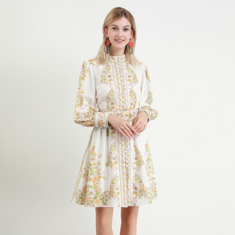 DEAT Woman Shirts Dress Print Vintage Style Elegant Lantern Sleeve Single Breasted Slim With Belt New Summer Fashion HT027 210429, Green
DEAT Woman Shirts Dress Print Vintage Style Elegant Lantern Sleeve Single Breasted Slim With Belt New Summer Fashion HT027 210429, Green