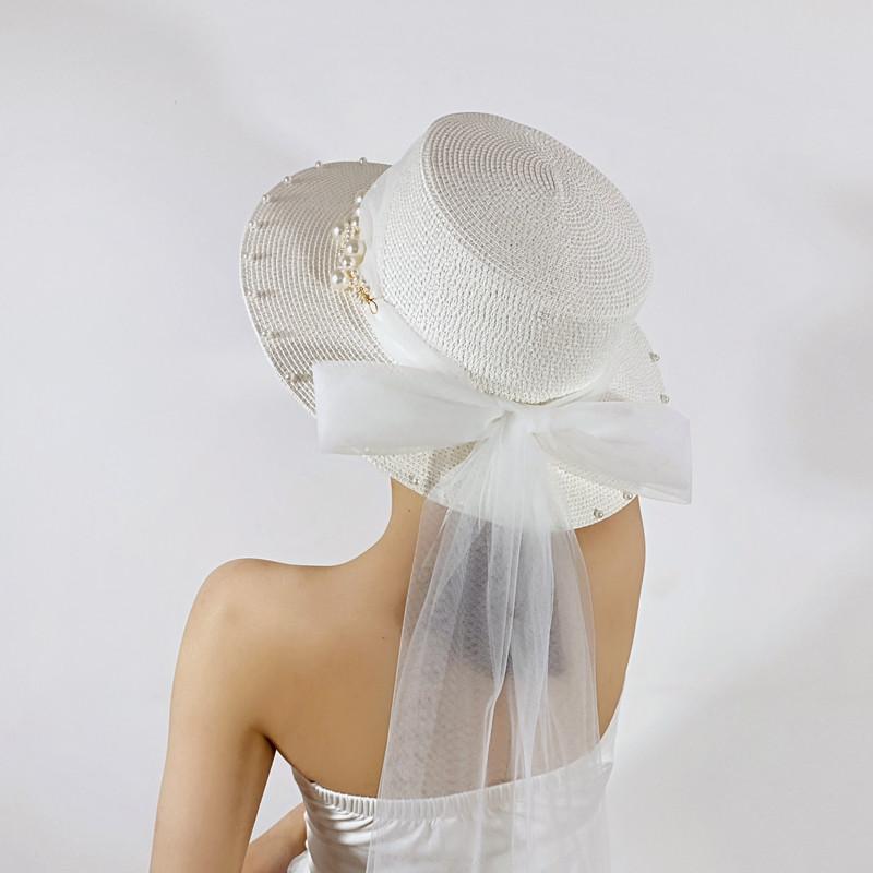 Headpieces White Pearls Beading Net Yarn Bow Knot Bridal Top Hat Black Wedding With Veil Accesorios De La Boda
Headpieces White Pearls Beading Net Yarn Bow Knot Bridal Top Hat Black Wedding With Veil Accesorios De La Boda