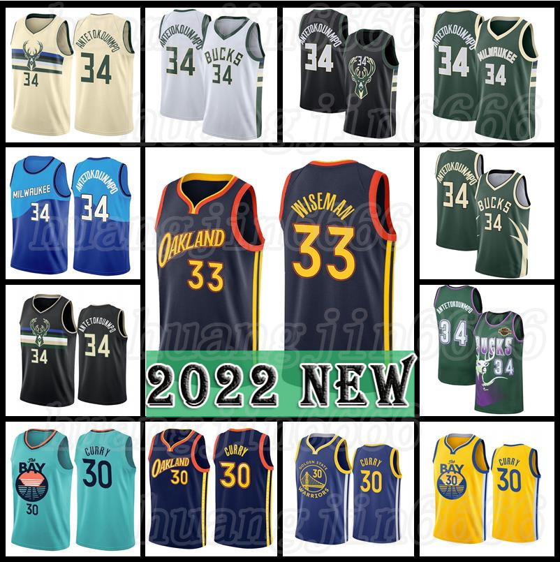 Stephen 30 Curry Klay 11 Thompson James 33 Wiseman Golden State''Warriors''Basketball Jersey Bucks''Mens Giann, Black;red