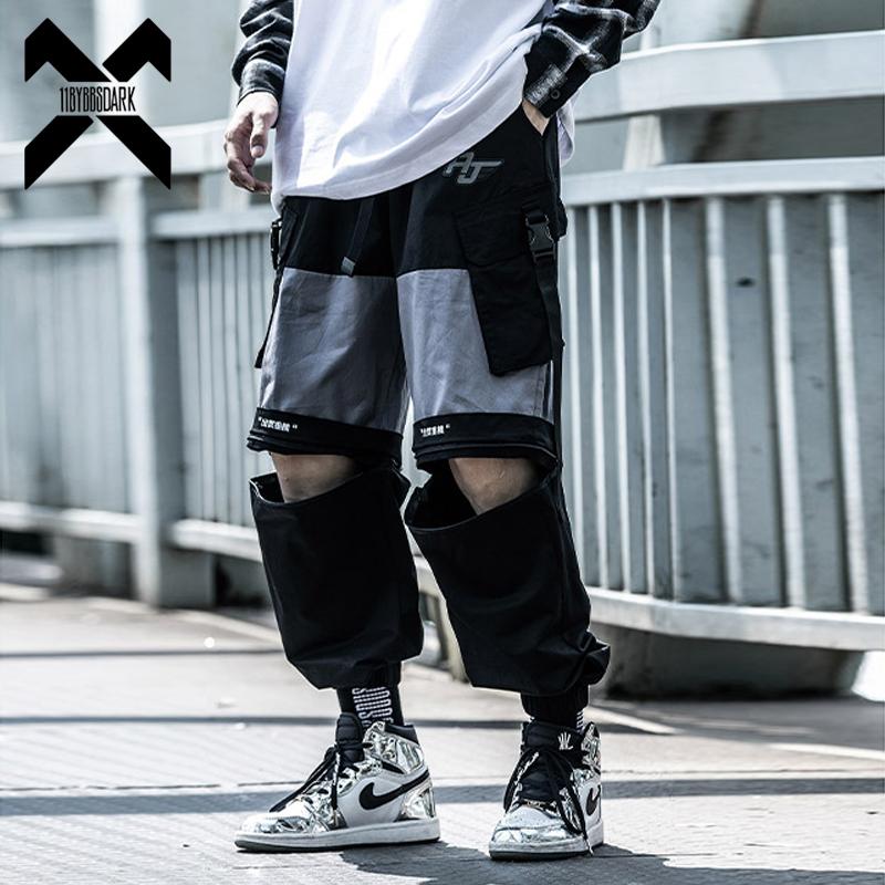BYBB'S DARK Joggers Men Cargo Pants Patchwork Detachable Short Pant Sweatpants Streetwear 2021 Fashion Trousers Male BB202 Men's