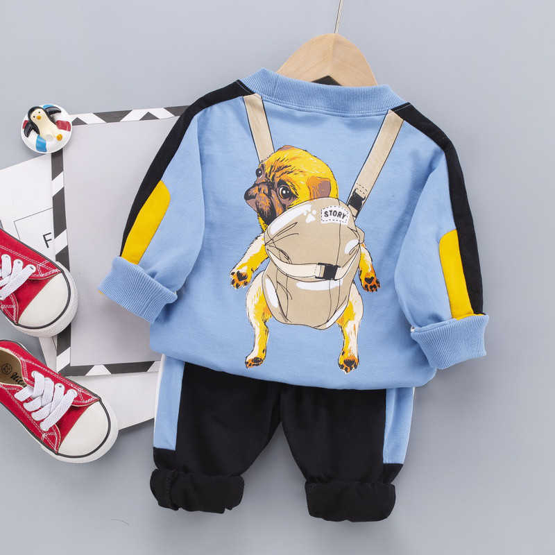 0-5 years Spring Boy Clothing set Casual Fashion Cartoon dog T-shirt+ Pant Kid Children baby toddler boy clothing 210615