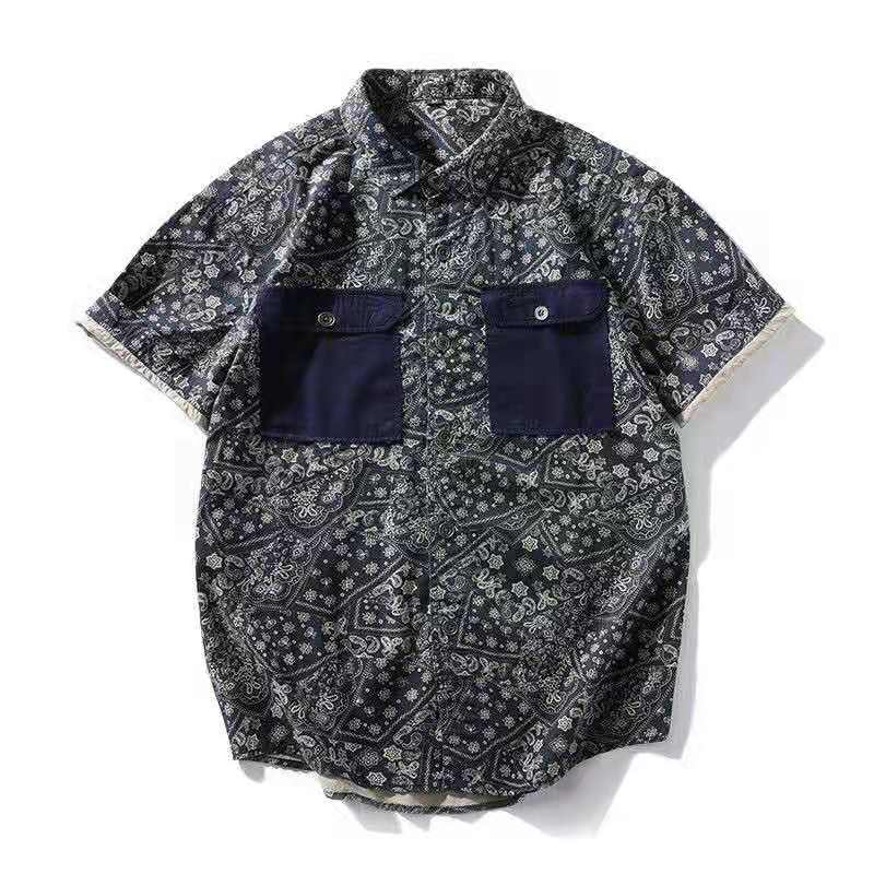 2021 summer vintage american cashew flower short-sleeved shirt fashionable male pirate handsome fried street stitching color contrast colors, White;black
2021 summer vintage american cashew flower short-sleeved shirt fashionable male pirate handsome fried street stitching color contrast colors, White;black
