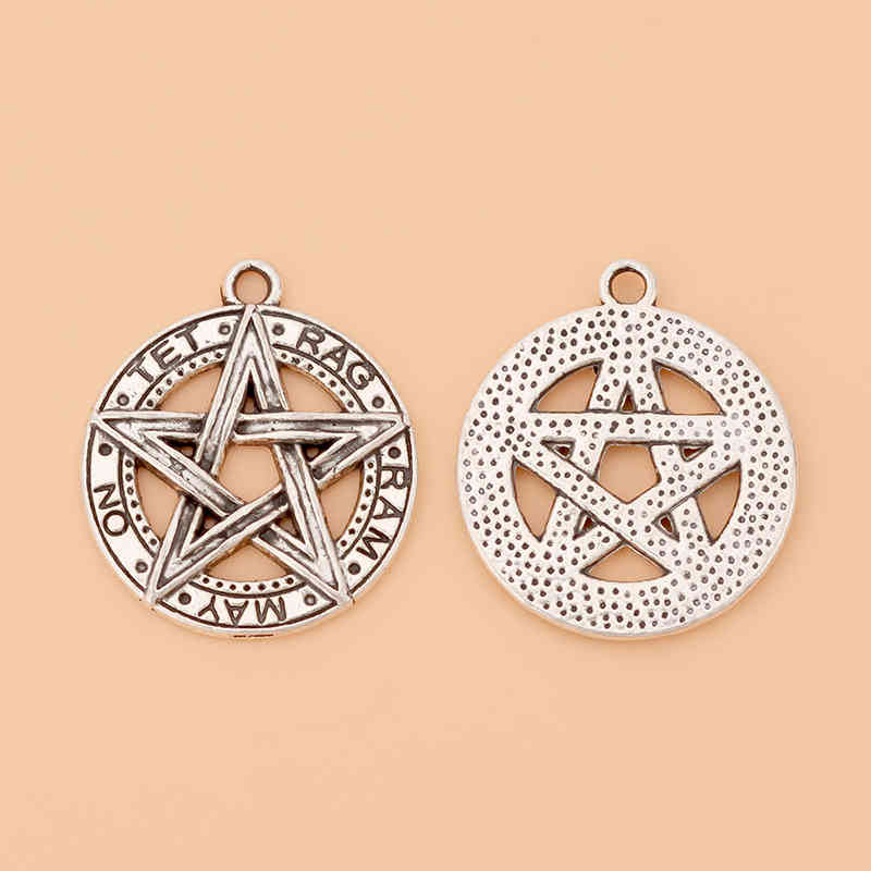 30pcs/Lot Tibetan Silver Neo-Gothic Pentagram Pentacle Round Charms Pendants Pagan Wicca for Necklace Jewelry Accessories, Bronze;silver
30pcs/Lot Tibetan Silver Neo-Gothic Pentagram Pentacle Round Charms Pendants Pagan Wicca for Necklace Jewelry Accessories, Bronze;silver