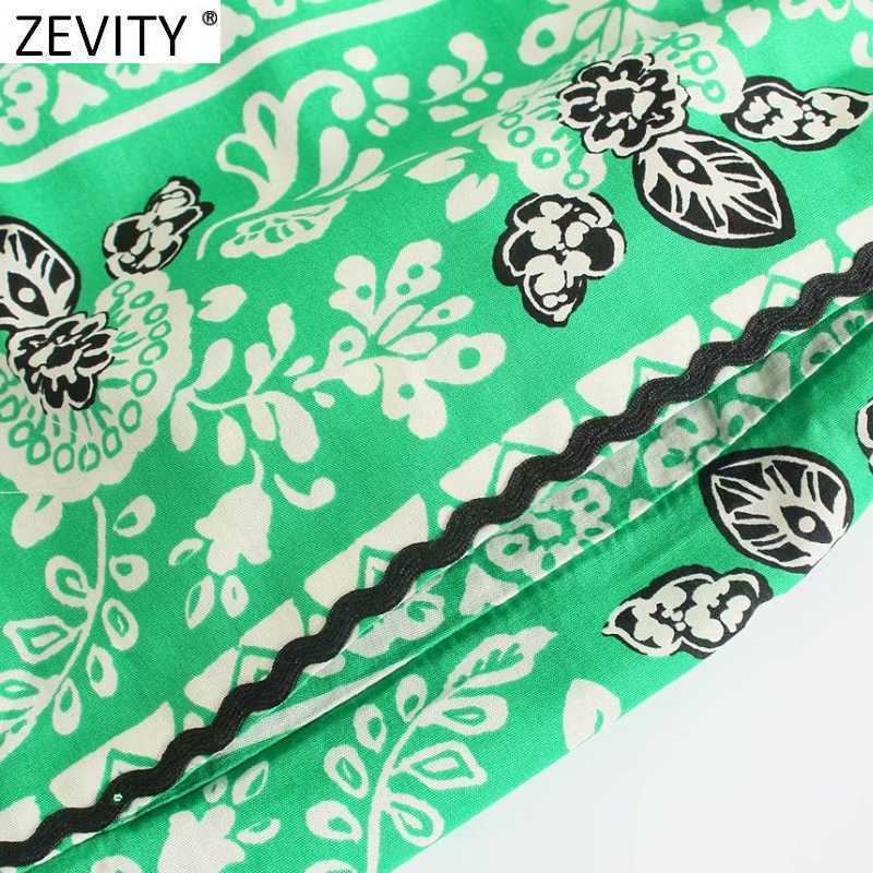 Zevity Women Vintage Position Flower Print Casual Bermuda Shorts Female Chic Elastic Waist Bow Pantalone Cortos P1140 210625