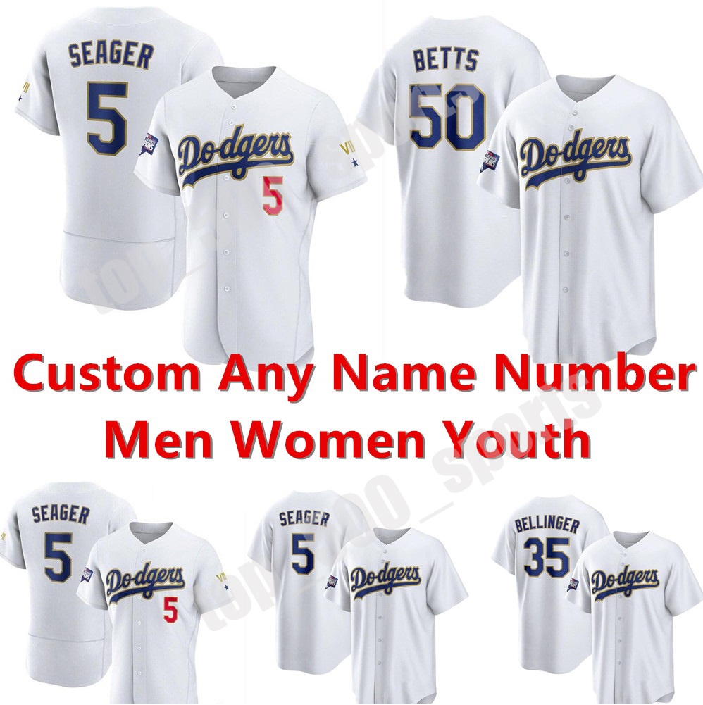 Dodgers 2021 Gold Program Baseball Jersey Mookie Betts Corey Seager Trevor Bauer Zach McKinstry Cody Bellinger Kershaw Justin Turner Price H, Blue;black 
Dodgers 2021 Gold Program Baseball Jersey Mookie Betts Corey Seager Trevor Bauer Zach McKinstry Cody Bellinger Kershaw Justin Turner Price H, Blue;black