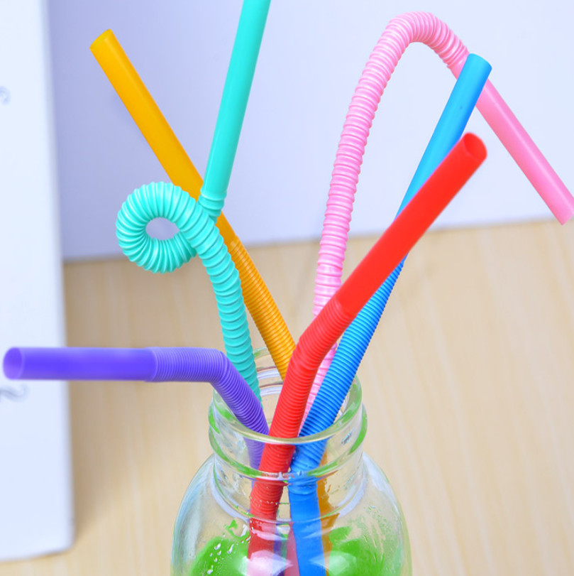 The latest color art straws disposable shape juice drinks, one set = 100 packs can be bent, made of food-grade materials Free shipping