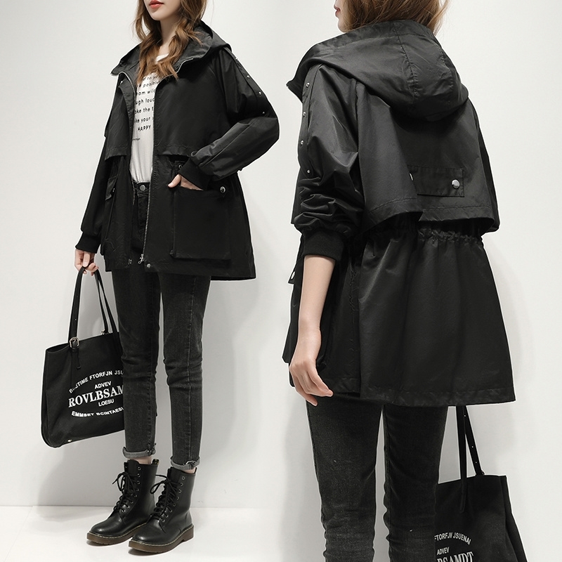 Spring Autumn Korean Trench Coat Women Hooded Loose A Line Long Coats Woman Streetwear Casual Plus Size Windbreaker Outwear 210602, Black
Spring Autumn Korean Trench Coat Women Hooded Loose A Line Long Coats Woman Streetwear Casual Plus Size Windbreaker Outwear 210602, Black