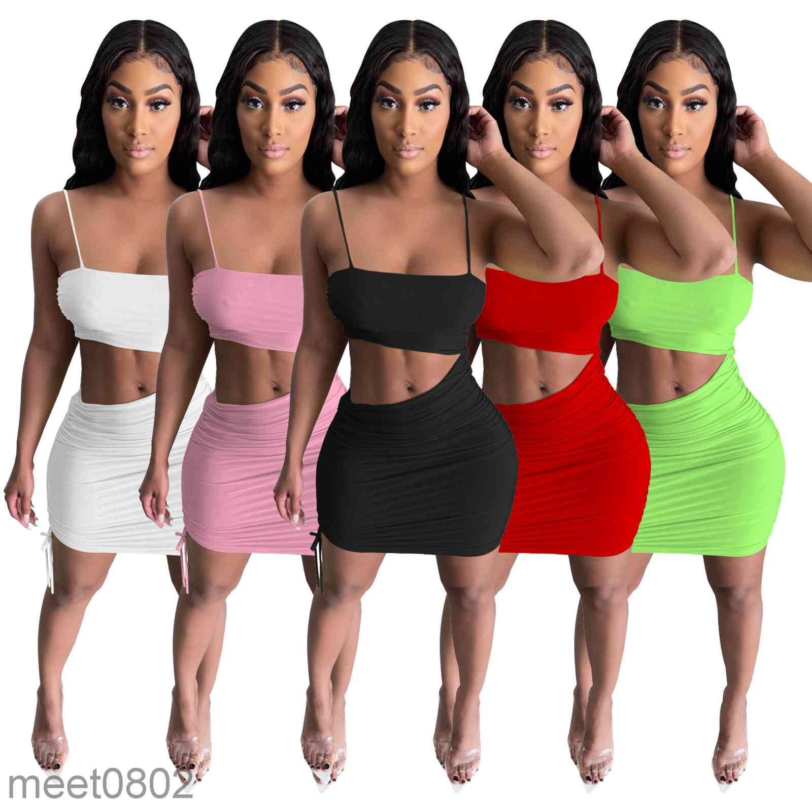 Women's dresses 2021 Summer New Designer fashion women's sexy pleated split dress thin sling Solid color elastic open back nightclub skirt, White;black
Women's dresses 2021 Summer New Designer fashion women's sexy pleated split dress thin sling Solid color elastic open back nightclub skirt, White;black