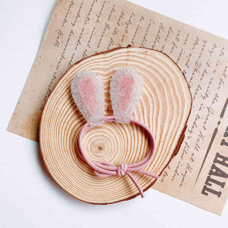 Hair Accessories Jewelry Korea 2021 Cartoon Rope Children Adult Cute Cat Ear Circle Rabbit Head Rubber Band