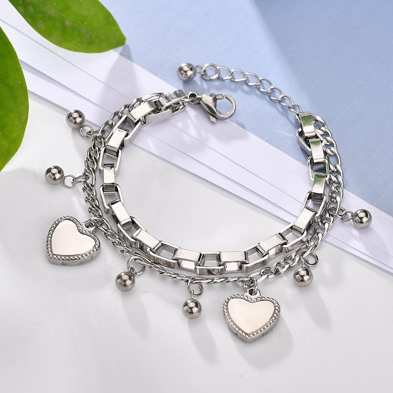 Link, Chain Bohemia Stainless Steel Bracelet Bangles Women Multi-layer Love Ball Jewelry Lucky
Link, Chain Bohemia Stainless Steel Bracelet Bangles Women Multi-layer Love Ball Jewelry Lucky