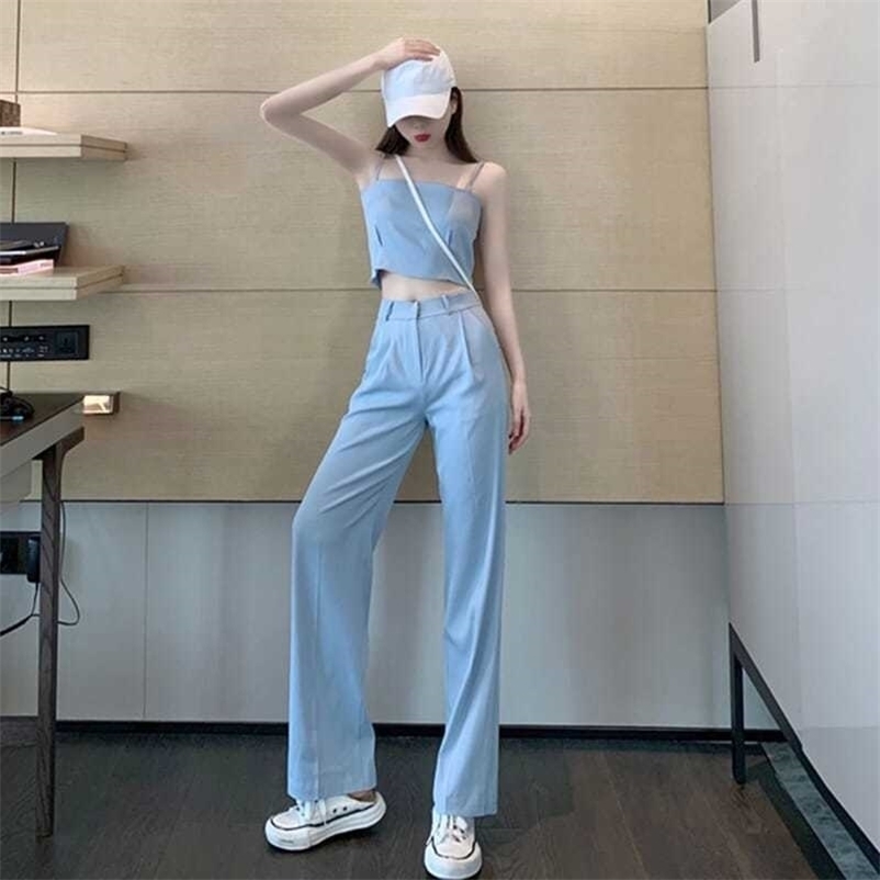 Sexy Two Piece Set Tracksuit Women Sleeveless Camisole Top and Wide Leg Pants Casual 2 Club Matching Sets Ropa Mujer Suits 210517, Black
Sexy Two Piece Set Tracksuit Women Sleeveless Camisole Top and Wide Leg Pants Casual 2 Club Matching Sets Ropa Mujer Suits 210517, Black