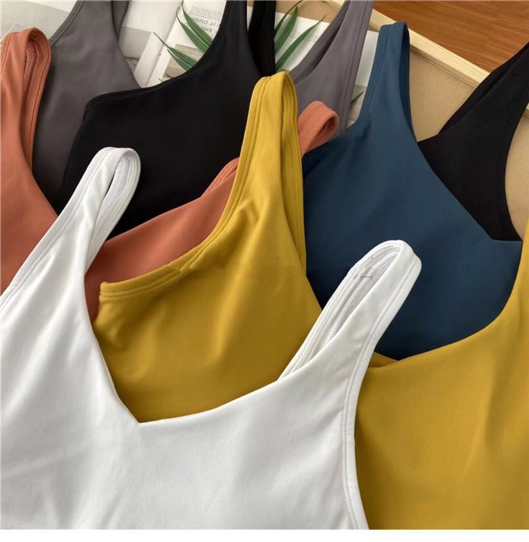 Gym tank Clothes Women's Underwear Yoga Sports Bra Back Bodybuilding All Match Casual Push Up Align bra Crop Tops Running Fitness Workout Vest