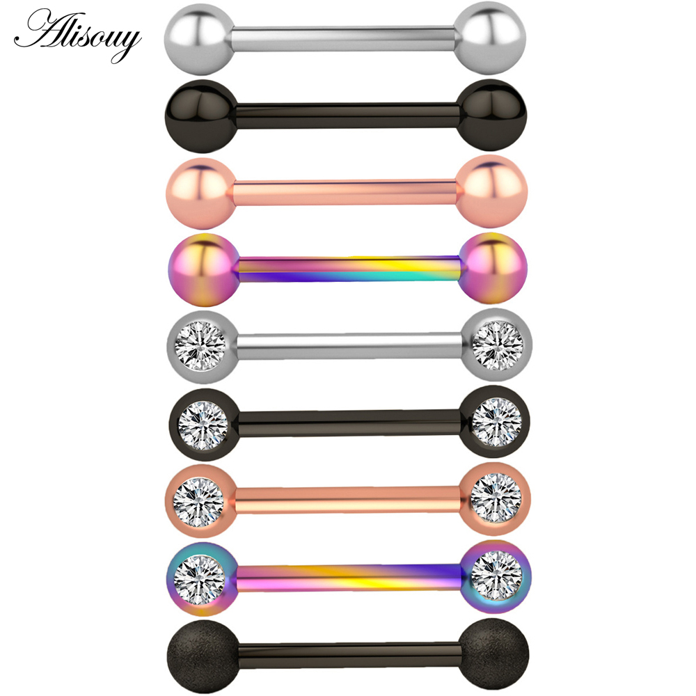 Alisouy 2pcs 14G Stainless Steel Women Long Industrial Barbell Tongue Nipple Ring Bar Tragus Helix Ear Piercing Body Jewelry Factory price expert design Quality
Alisouy 2pcs 14G Stainless Steel Women Long Industrial Barbell Tongue Nipple Ring Bar Tragus Helix Ear Piercing Body Jewelry Factory price expert design Quality