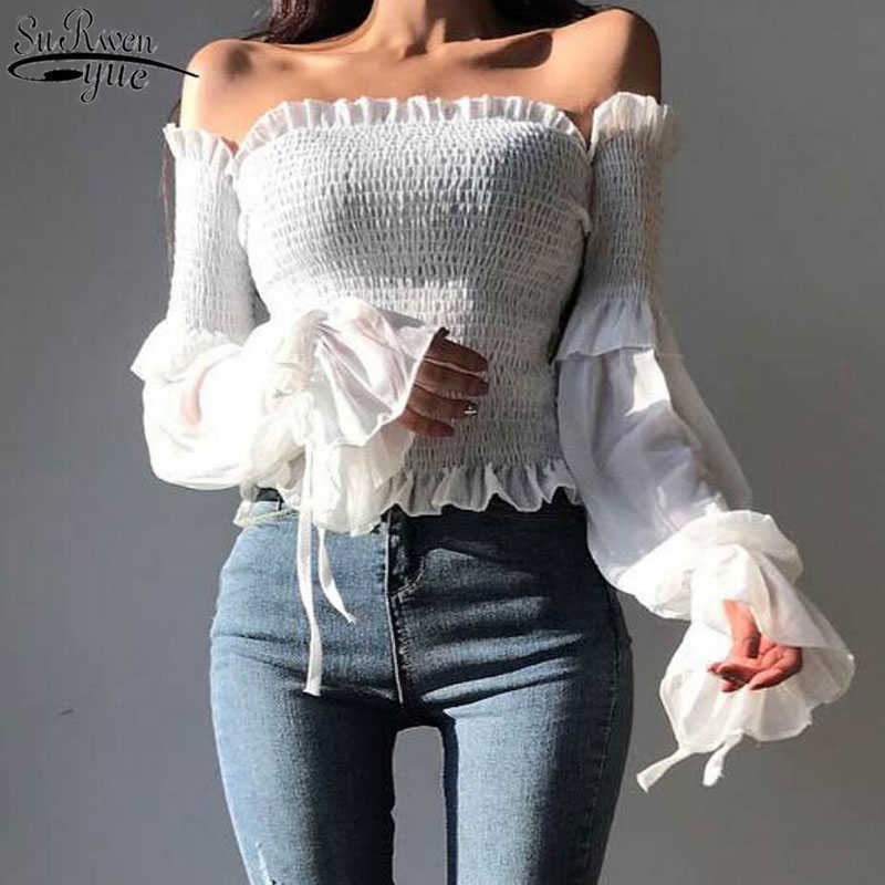 Spring Fashion Women Long Sleeve Off Shoulder Cropped Tops Solid Color Pleated Blouse Ladies Shirt Bow Lace Up Corset 12813 210527, White
Spring Fashion Women Long Sleeve Off Shoulder Cropped Tops Solid Color Pleated Blouse Ladies Shirt Bow Lace Up Corset 12813 210527, White