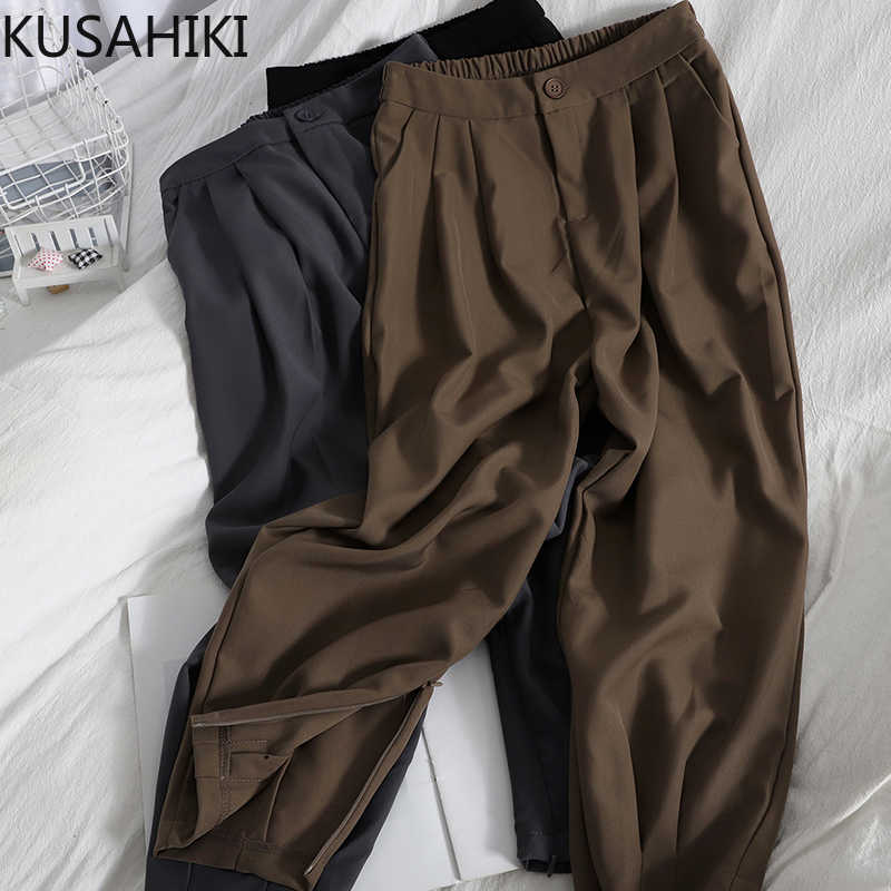 KUSAHIKI Spring Korean Harem Suit Pants High Waist Causal Solid Ankle-length Trousers Spring Pants Feminimos 6F385 210602, Gray
KUSAHIKI Spring Korean Harem Suit Pants High Waist Causal Solid Ankle-length Trousers Spring Pants Feminimos 6F385 210602, Gray
