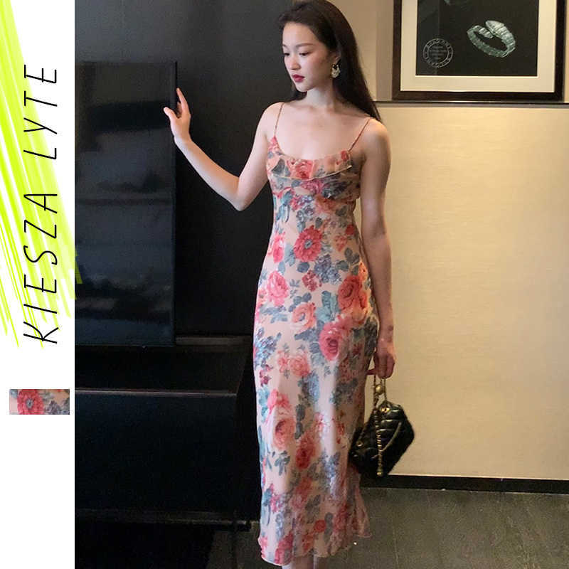 Women Summer Floral Dress Vintage Painting Flower Sexy Straps Midi Slim Waist Dresses Beach Vestido Verano 210608, Beige
Women Summer Floral Dress Vintage Painting Flower Sexy Straps Midi Slim Waist Dresses Beach Vestido Verano 210608, Beige
