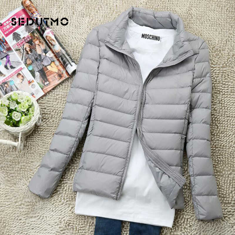 SEDUTMO Winter Plus Size 4XL Women Down Coat Short Ultra Light Duck Down Jackets Slim Puffer Jacket Autumn Parkas ED660 T200831
