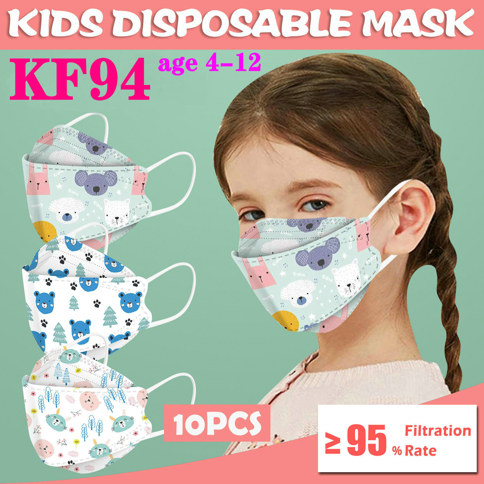 KF94 KN95 for Kid Designer Cute Print Face mask Dustproof Protection willow-shaped Filter Respirator FFP2 CE Certification 10pcs/pack DHL ship in 12hours
KF94 KN95 for Kid Designer Cute Print Face mask Dustproof Protection willow-shaped Filter Respirator FFP2 CE Certification 10pcs/pack DHL ship in 12hours