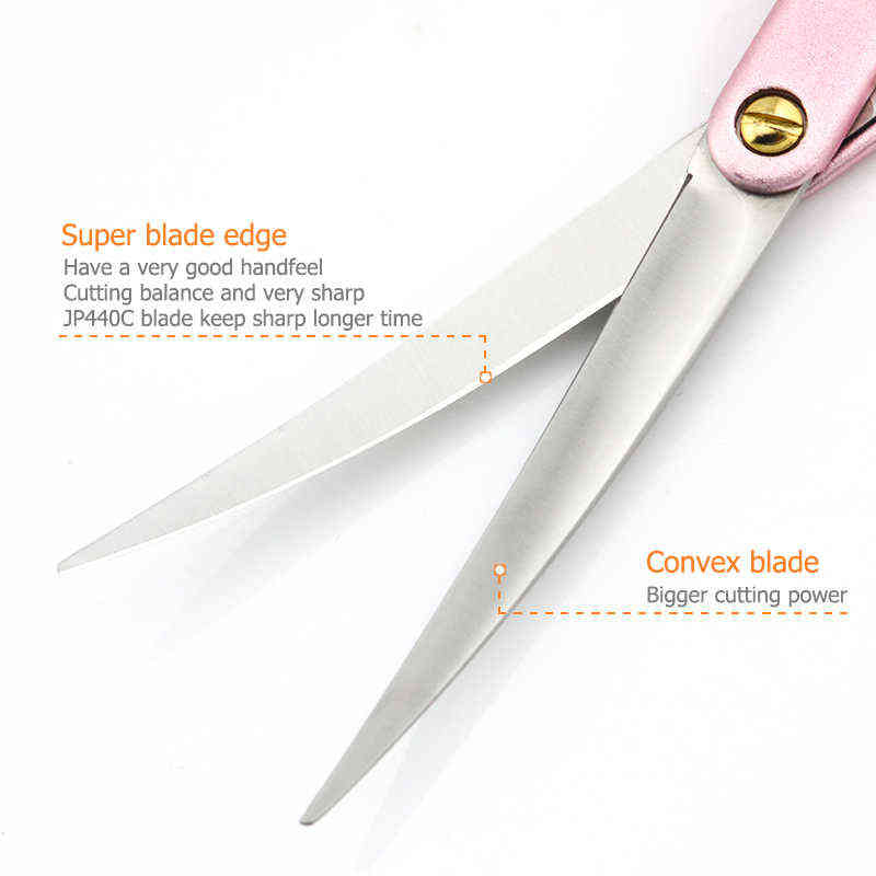 Pet dog Grooming Scissors Curve 6 Inch Curved Pink Golden or Blue Handle Super Japan 440C Lyrebird TOP CLASS 220121