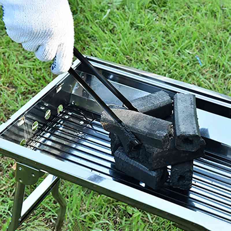 Barbecue Wood charcoal Tong Metals Handle Grill Food Clip Outdoor Camping Cooking Tool