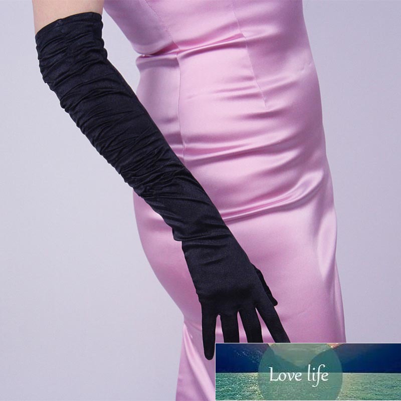 Elegant Satin Black Long Thin Full finger Dress Gloves Women Retro Pleated Elastic Silky Pearlescent Driving Warm Glove K50 Factory price expert design Quality
Elegant Satin Black Long Thin Full finger Dress Gloves Women Retro Pleated Elastic Silky Pearlescent Driving Warm Glove K50 Factory price expert design Quality