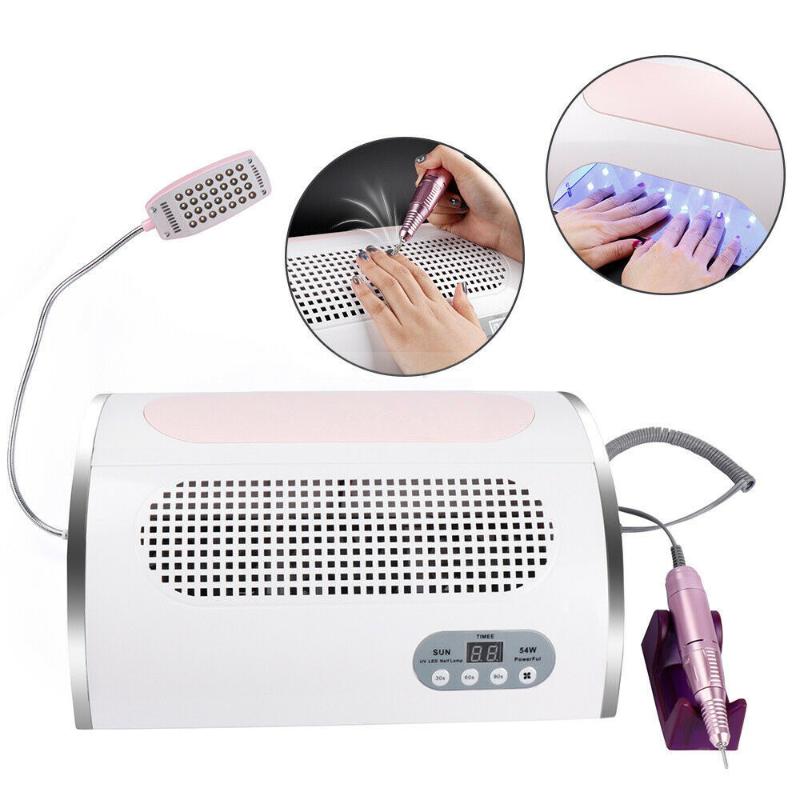 Nail Drill & Accessories 5 In 1 Electric Machine Dust Vacuum Suction Cleaner LED Pedicure Light UV Cure Lamp Manicure