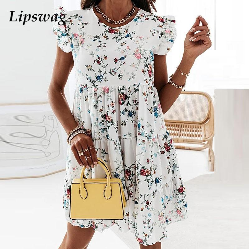 spring summer casual floral print ruffle dresses women butterfly sleeve pleated party dress elegant lady o neck mini beach dresshigh quality, Black;gray
spring summer casual floral print ruffle dresses women butterfly sleeve pleated party dress elegant lady o neck mini beach dresshigh quality, Black;gray