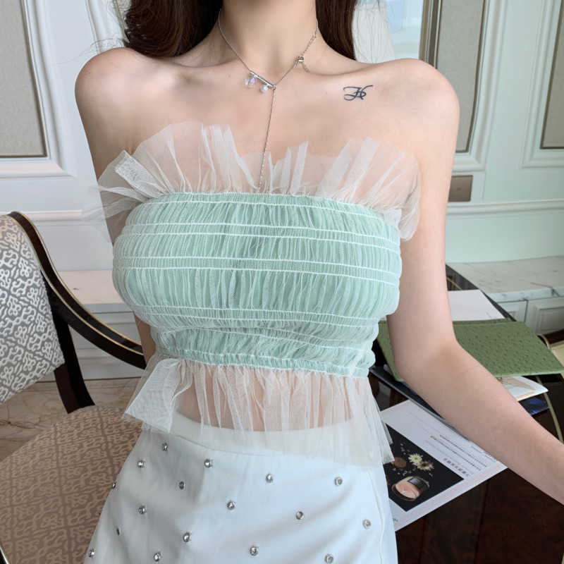 Europe Sexy Strapless Breast Wrap Women's Mesh Lace Big Bust Top Bra Summer Tops Short Comfortable Tank 7PNV 210603, Green
Europe Sexy Strapless Breast Wrap Women's Mesh Lace Big Bust Top Bra Summer Tops Short Comfortable Tank 7PNV 210603, Green