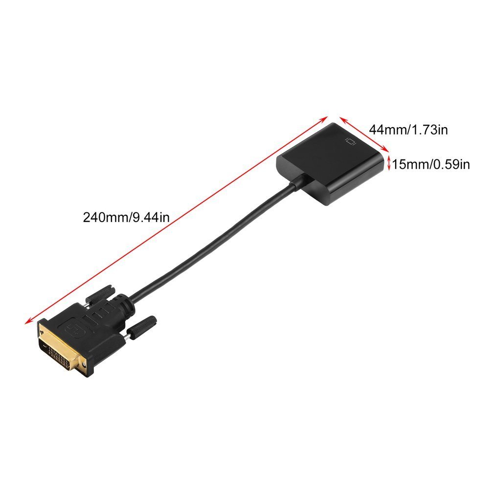 Full Hd 1080P DVI-D To Vga Active Adapter Converter Cable 24 +1Pin Male To 15Pin Female Monitor cable For Pc Video Card