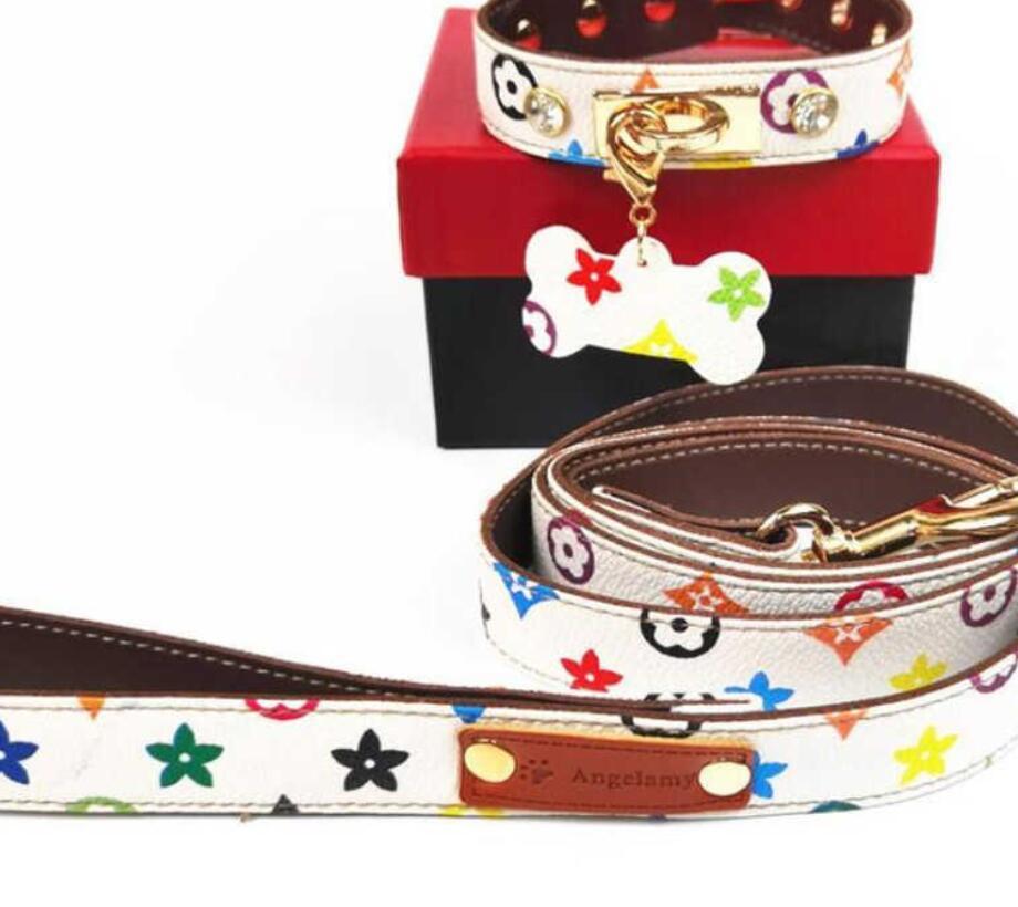 Leashes Summer Latest Pets Collar INS Style Printed Pet Leather Collars Sets Outdoor Durable Chai Keji Dog Leashes
Leashes Summer Latest Pets Collar INS Style Printed Pet Leather Collars Sets Outdoor Durable Chai Keji Dog Leashes